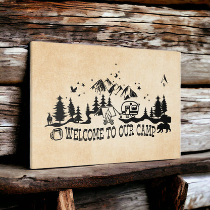 "Welcome To Our Camp" Wall Art - Weave Got Gifts - Unique Gifts You Won’t Find Anywhere Else!