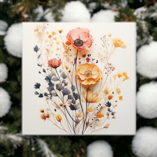 Watercolor flower wall art with soft floral hues
