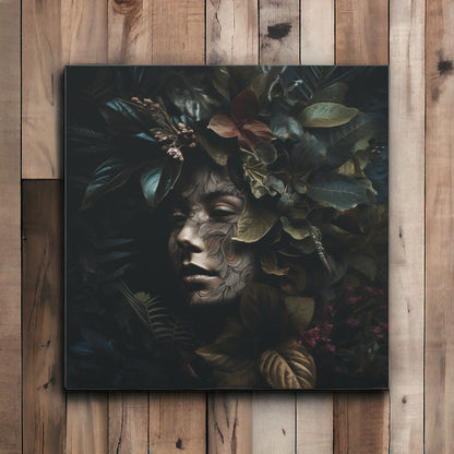 "Woman's Face With Plants" Canvas Print - Weave Got Gifts - Unique Gifts You Won’t Find Anywhere Else!