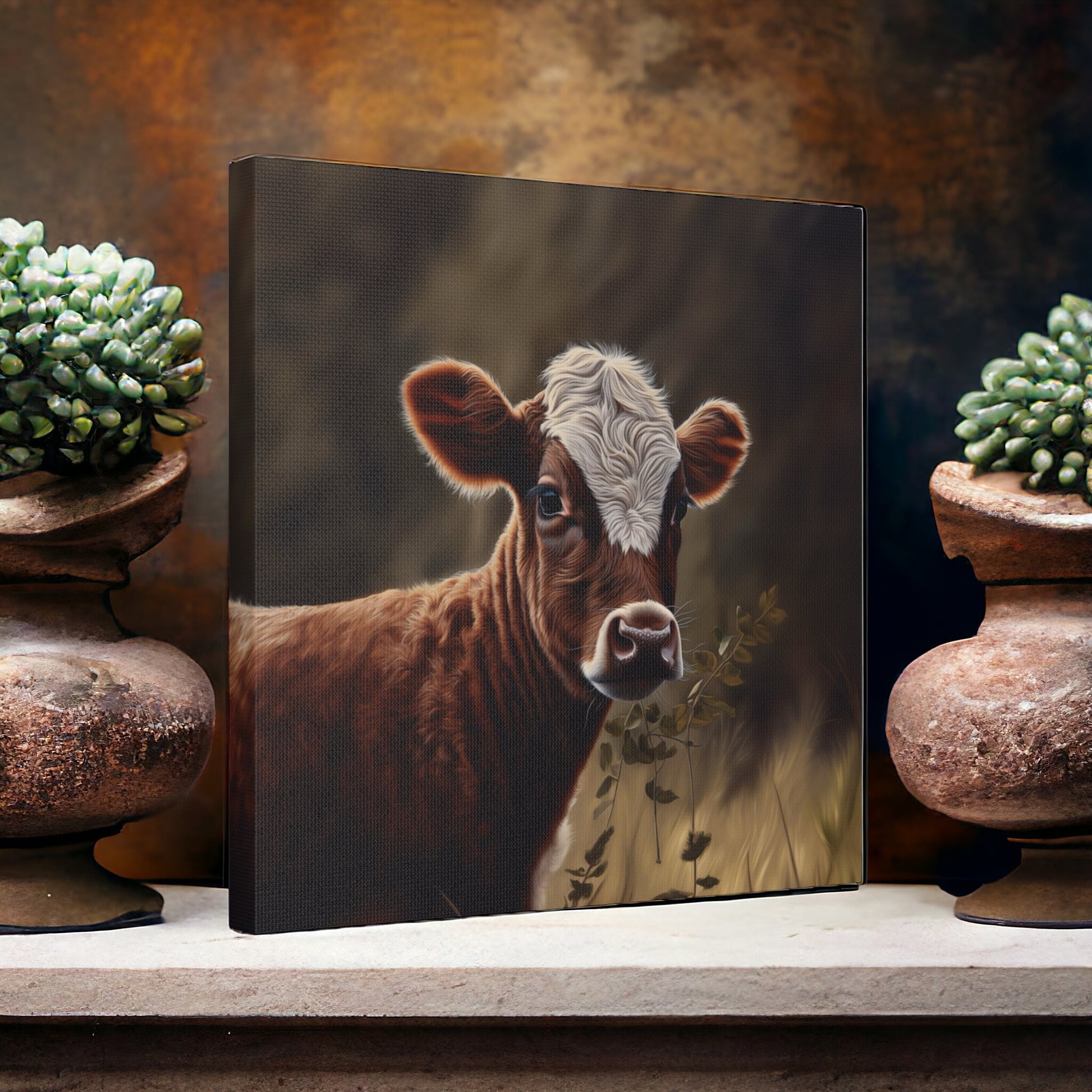 "Brown & White Baby Cow" Wall Art - Weave Got Gifts - Unique Gifts You Won’t Find Anywhere Else!