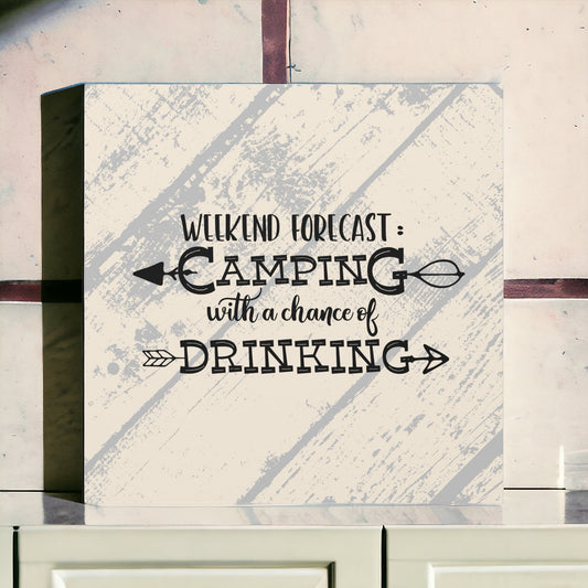 Gifts for Camping Enthusiast – Funny Weekend Forecast Canvas