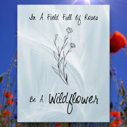 Wildflower Canvas – Inspirational Floral Wall Art with Elegant Line Drawing

