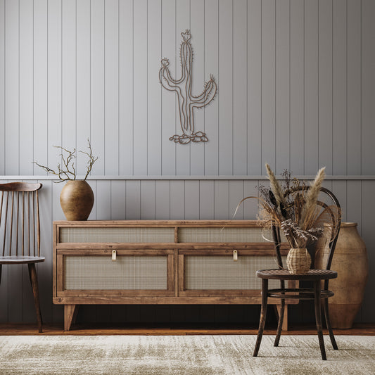 Cactus Metal Wall Art – Indoor Outdoor Southwestern Decor