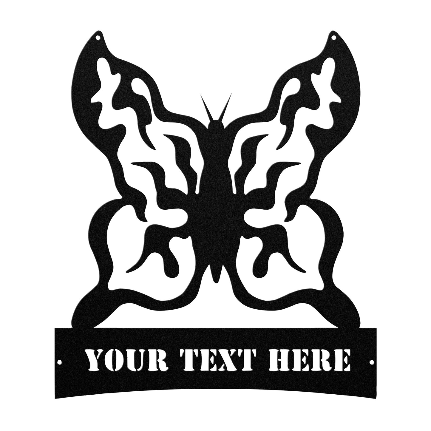 Monogram butterfly sign in black with elegant design
