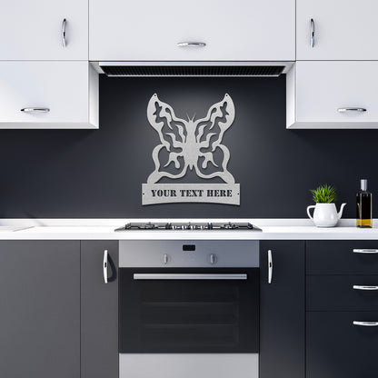 Personalized butterfly steel cutout with decorative style
