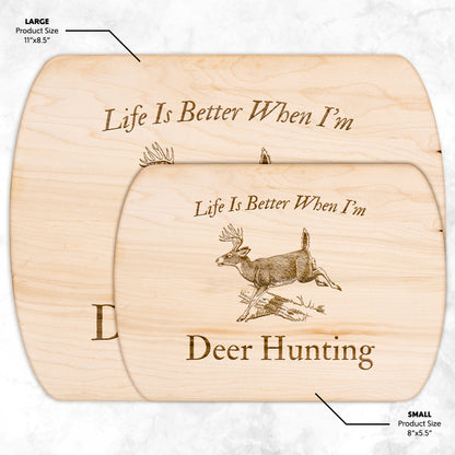 Hunting gift cutting board with running deer design
