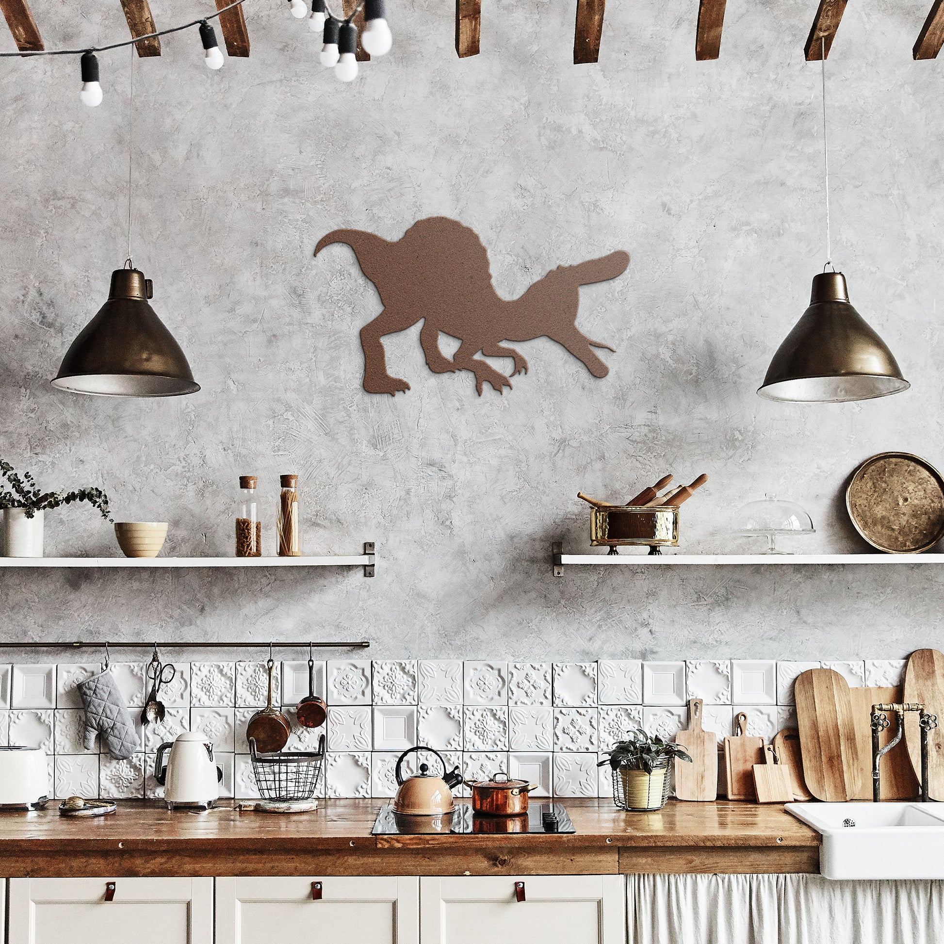 Dinosaur Wall Art – Metal Dinosaur Cut-Out for Home or Garden

