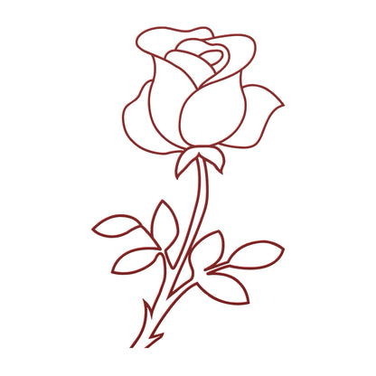 Outdoor wall art with steel rose design
