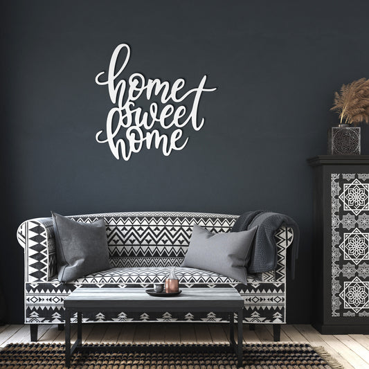 Rustic home sweet home metal sign for farmhouse decor
