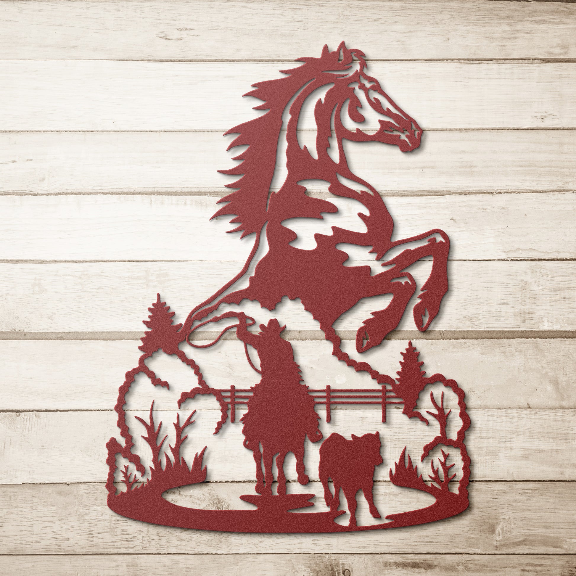 "Wild Horse Western Scene" Metal Sign - Weave Got Gifts - Unique Gifts You Won’t Find Anywhere Else!