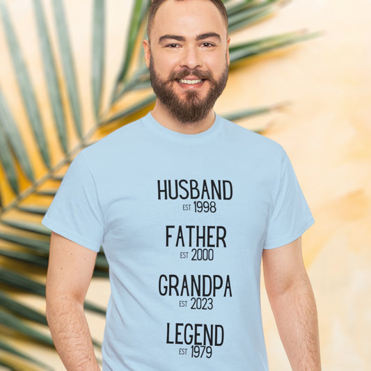 Custom "Husband, Father, Grandpa, Established" T-Shirt - Weave Got Gifts - Unique Gifts You Won’t Find Anywhere Else!