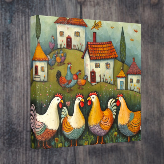 "Vintage Chicken Art" Wall Art - Weave Got Gifts - Unique Gifts You Won’t Find Anywhere Else!