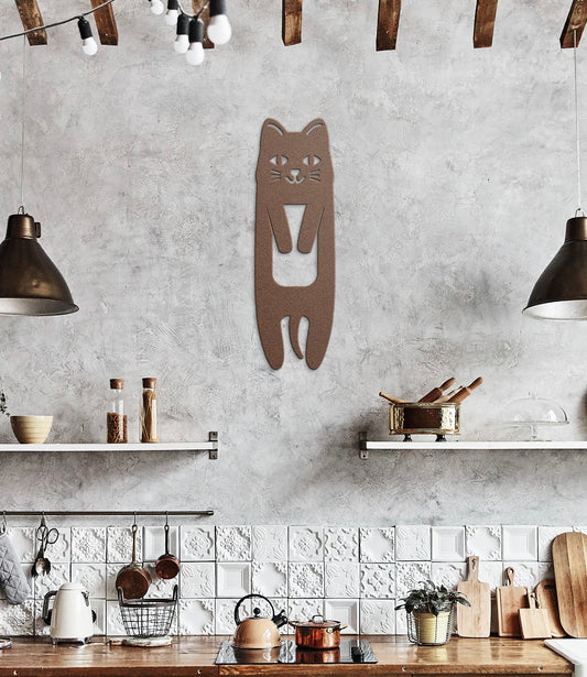 Metal Cat Wall Art – Playful Cat Metal Hanging for Home Decor


