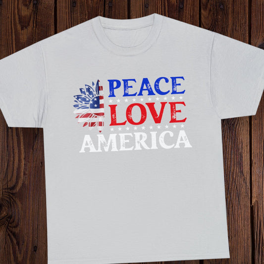 "Peace, Love, America" T-Shirt - Weave Got Gifts - Unique Gifts You Won’t Find Anywhere Else!