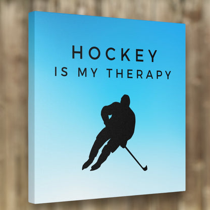 Hockey Is My Therapy Canvas Wall Art – Sports-Inspired Decor


