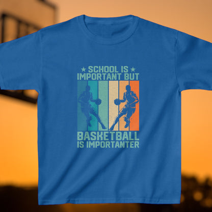 "Basketball Is More ImportantER Than School" kids t-shirt
