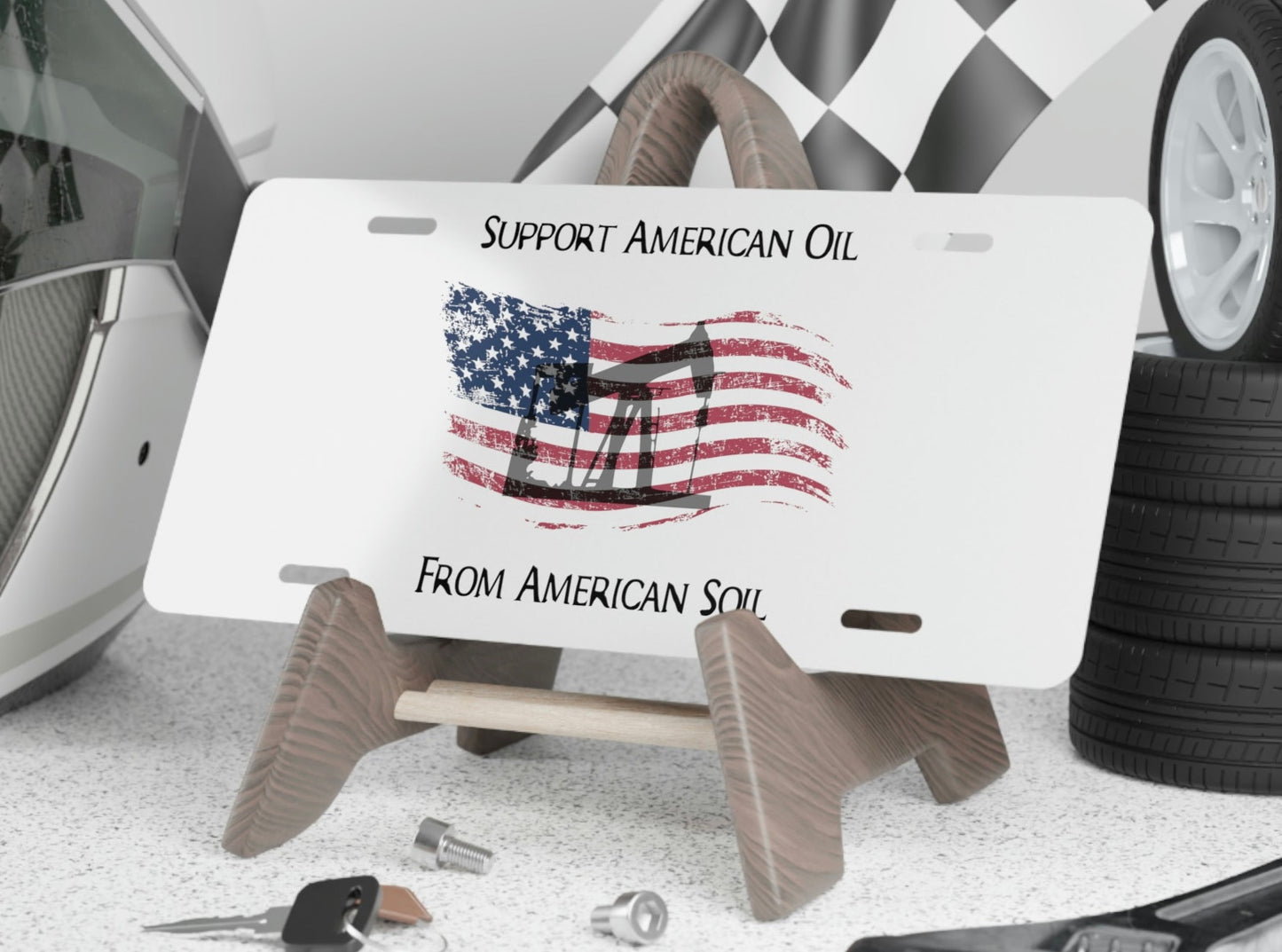 "Support American Oil" Vanity Plate - Weave Got Gifts - Unique Gifts You Won’t Find Anywhere Else!