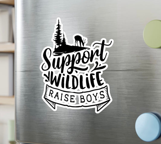"Support Wildlife, Raise Boys" Stickers - Weave Got Gifts - Unique Gifts You Won’t Find Anywhere Else!