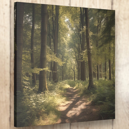 Forest Canvas Print – Serene Woodland Trail Wall Art

