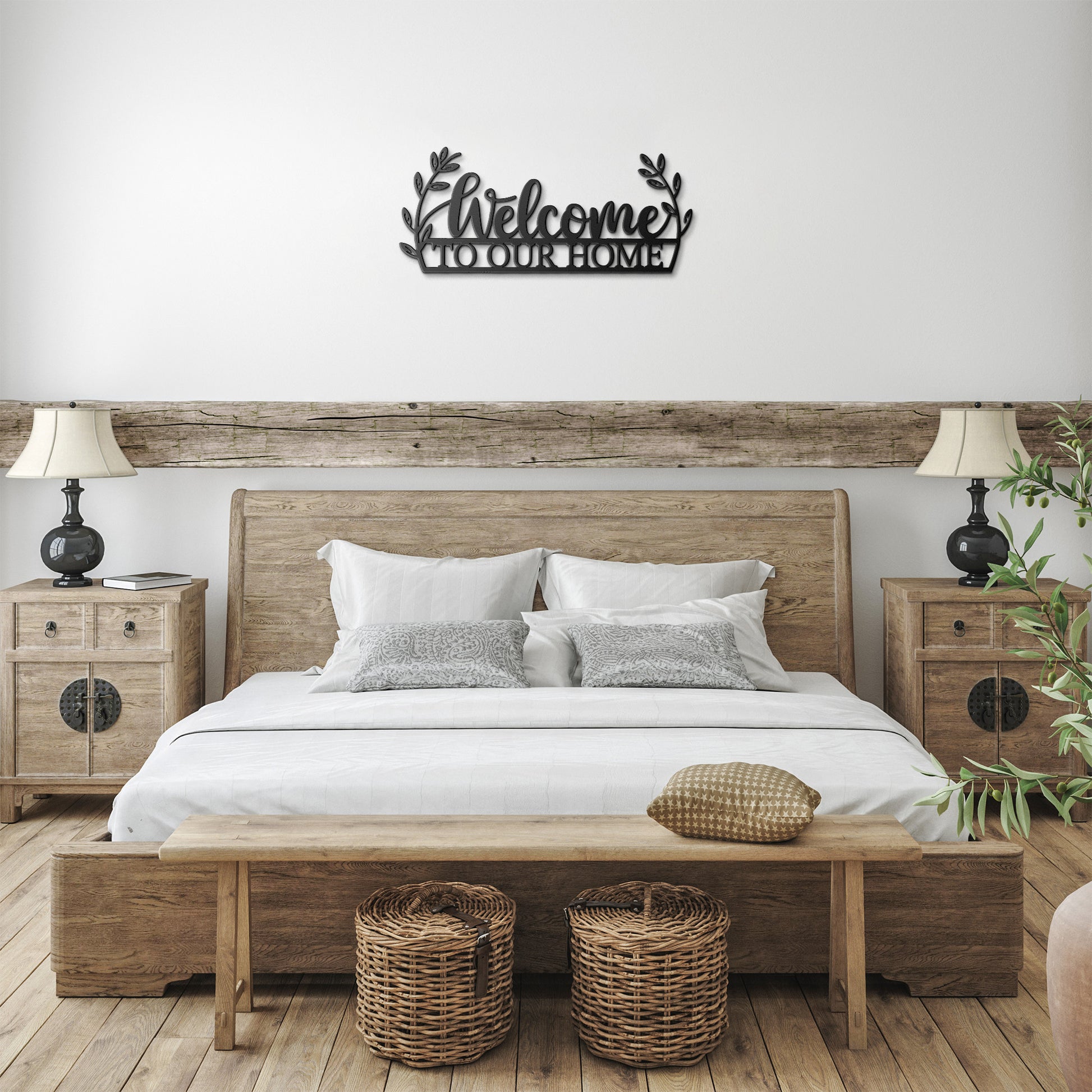 Durable metal welcome sign for indoor and outdoor décor
