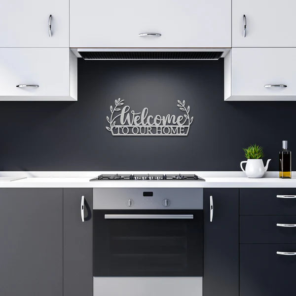 Durable and stylish steel welcome sign for housewarming gifts
