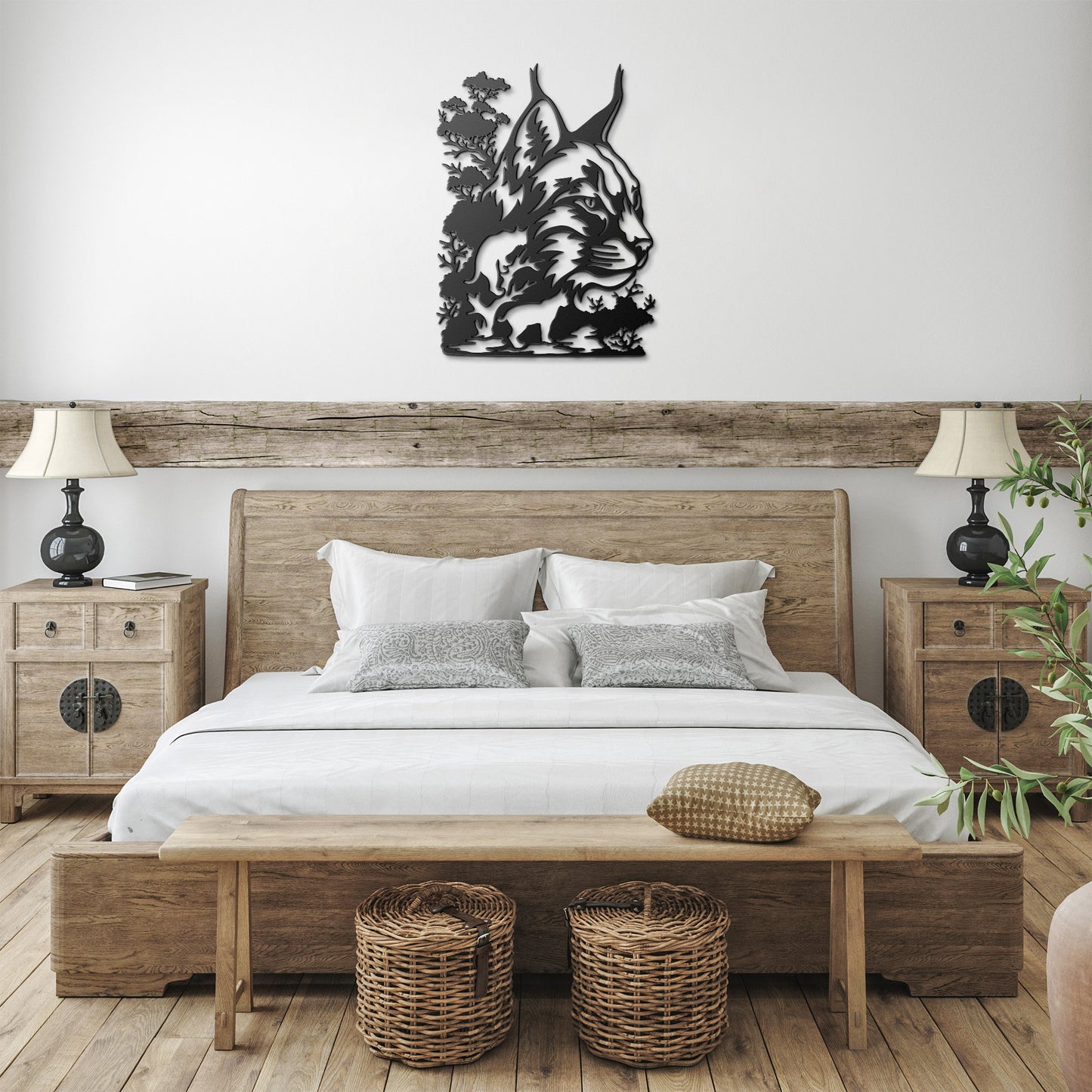 Rustic bobcat wall art perfect for outdoor lovers and wildlife enthusiasts
