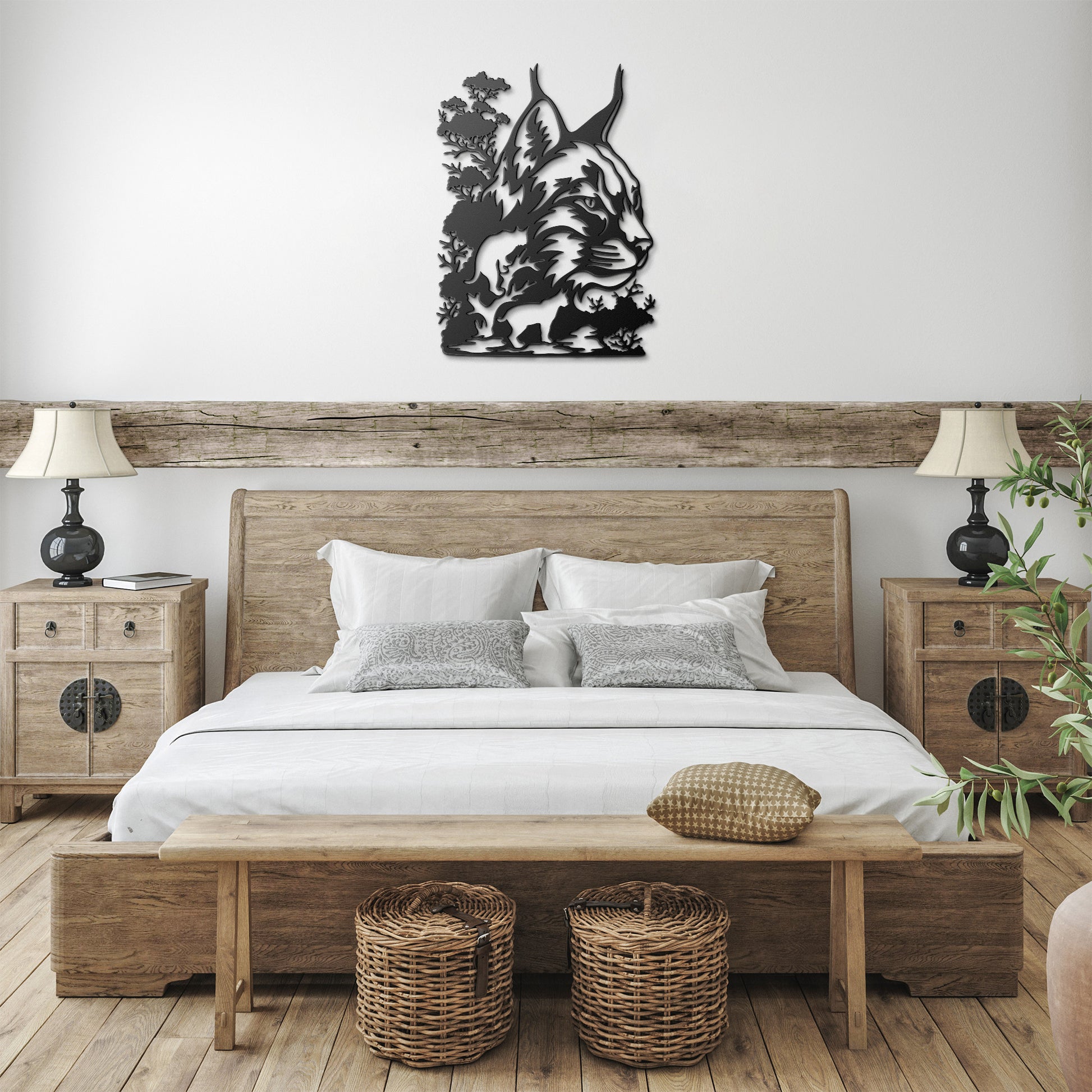 Rustic bobcat wall art perfect for outdoor lovers and wildlife enthusiasts
