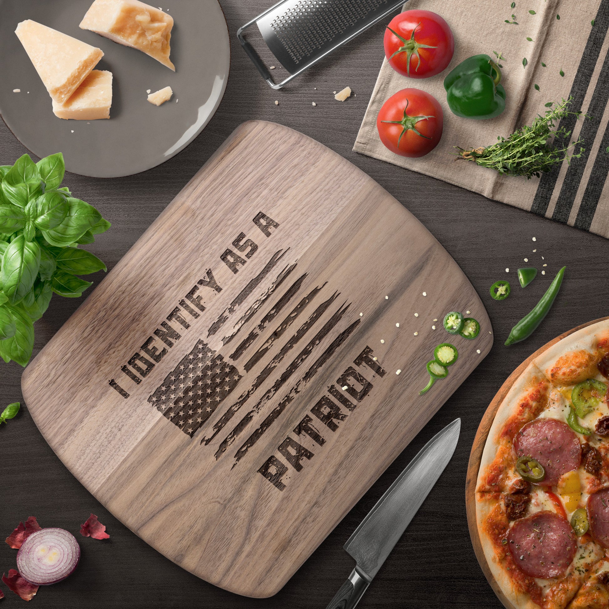 "I Identify As A Patriot" Hardwood Cutting Board - Weave Got Gifts - Unique Gifts You Won’t Find Anywhere Else!