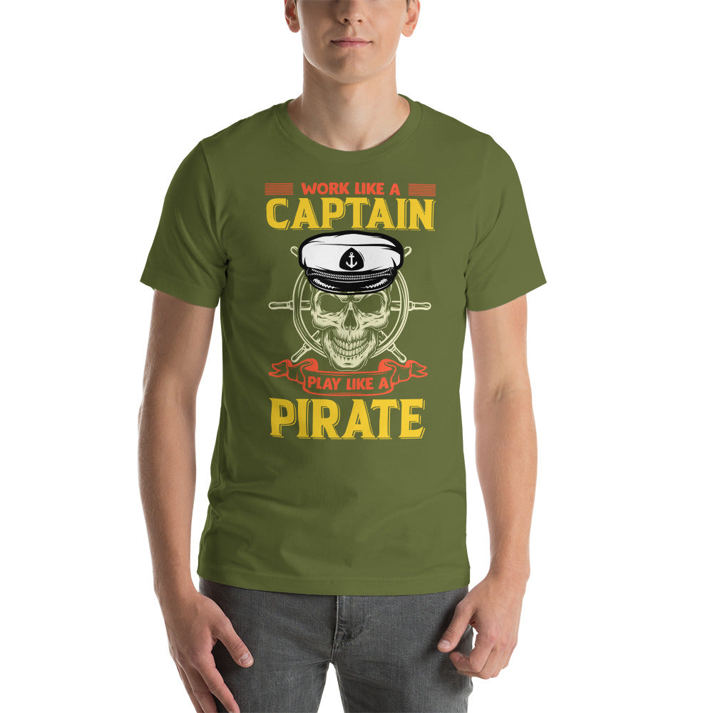 "Work Like A Captain, Play Like A Pirate" T-Shirt - Weave Got Gifts - Unique Gifts You Won’t Find Anywhere Else!