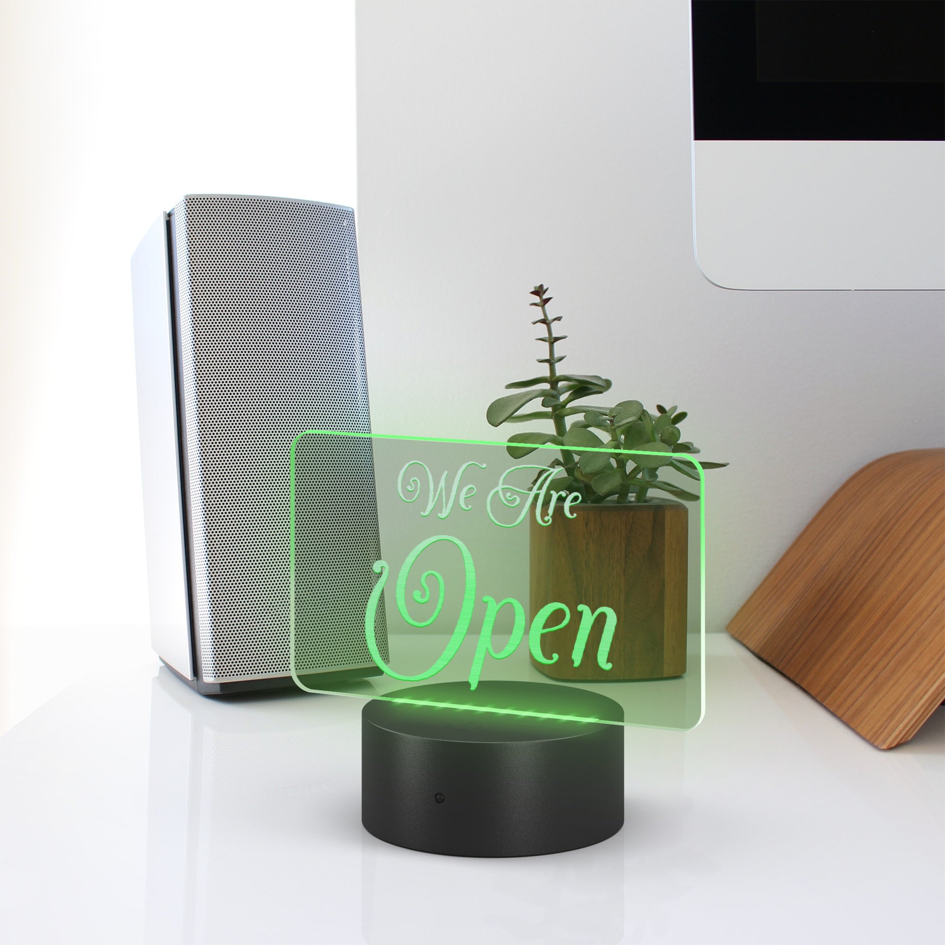 We Are Open light-up sign for storefront display
