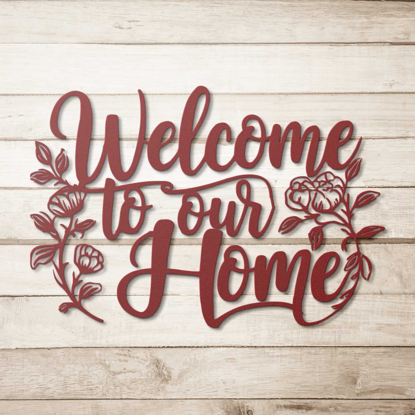 Weather-resistant vintage metal welcome sign for outdoor use
