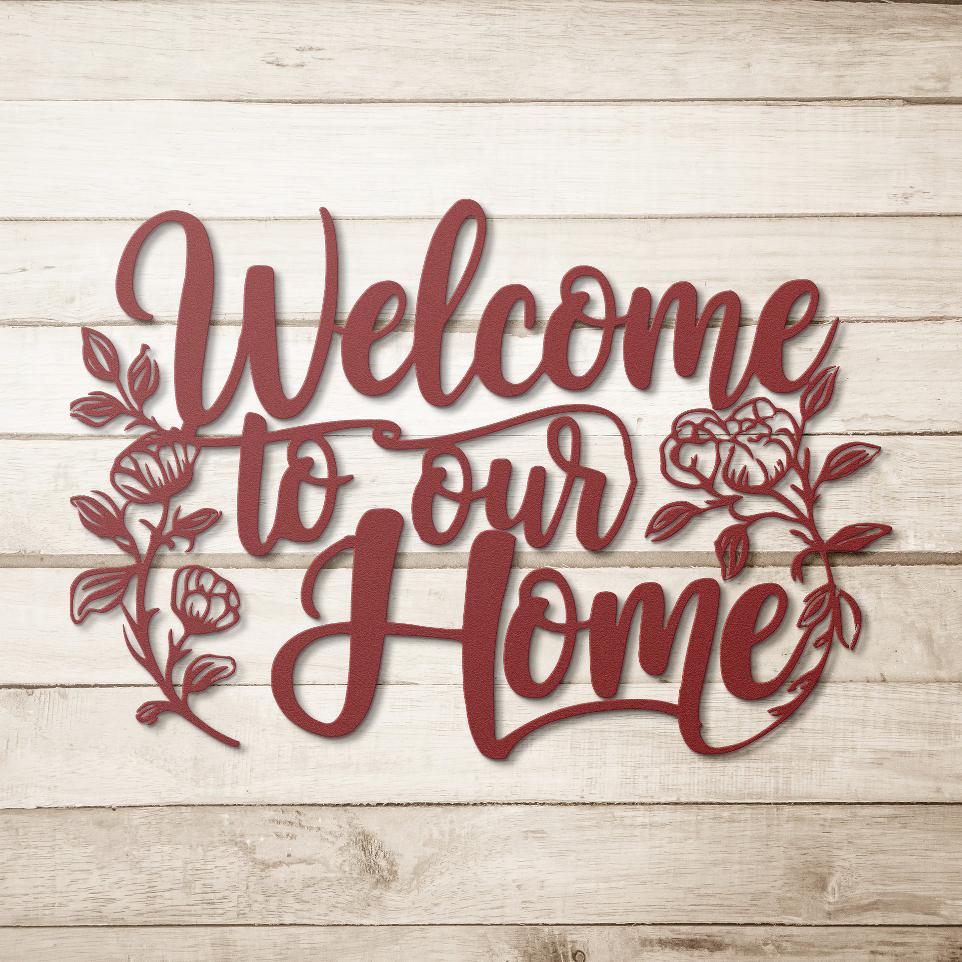 Weather-resistant vintage metal welcome sign for outdoor use
