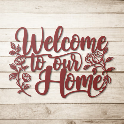 Weather-resistant vintage metal welcome sign for outdoor use
