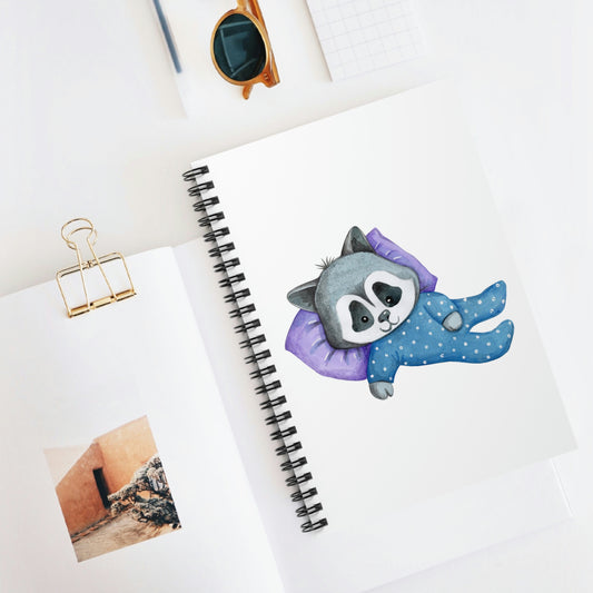 "Sweet Baby Raccoon In Pajamas" Notebook - Weave Got Gifts - Unique Gifts You Won’t Find Anywhere Else!
