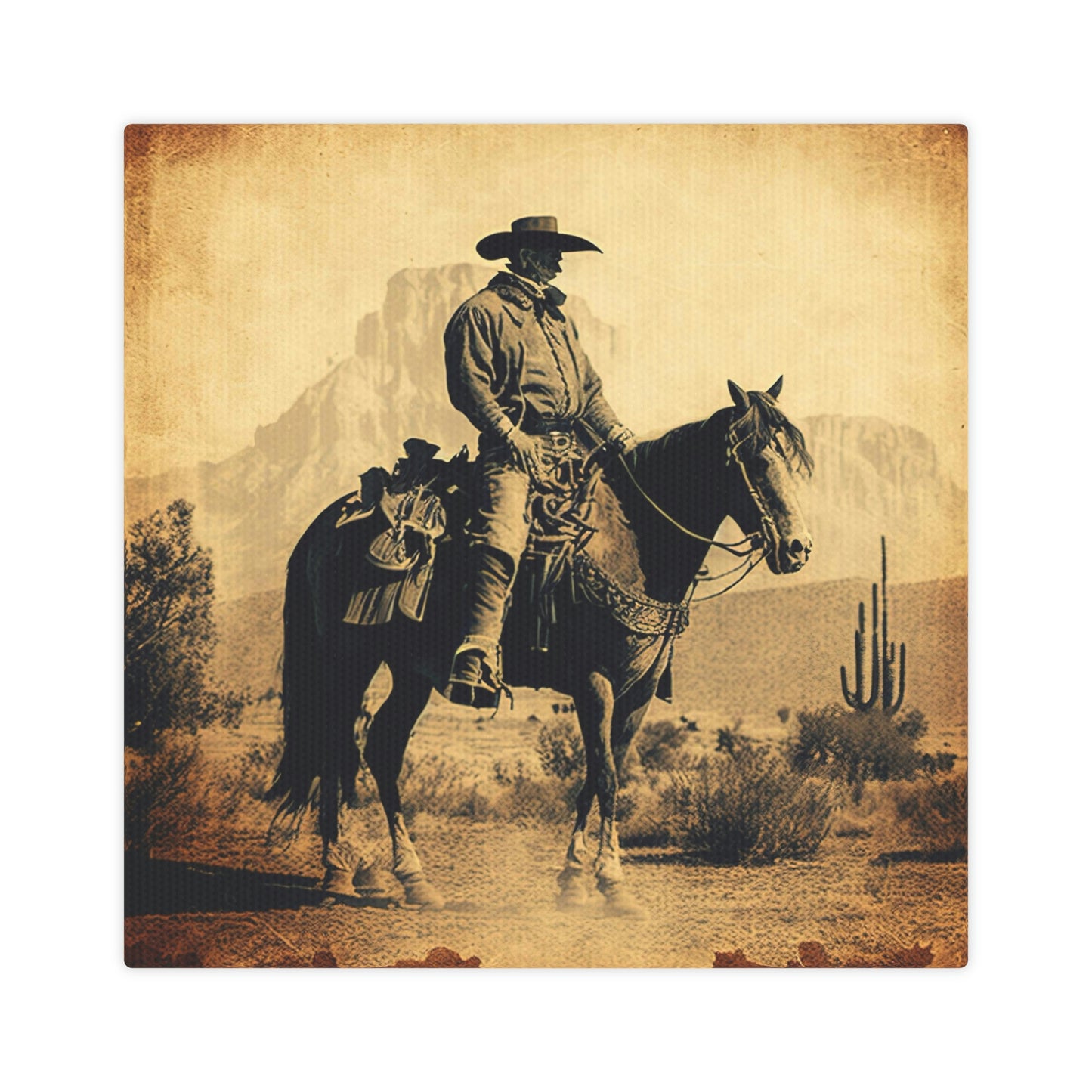 "Cowboy On A Horse Scene" Western Canvas Wall Art - Weave Got Gifts - Unique Gifts You Won’t Find Anywhere Else!