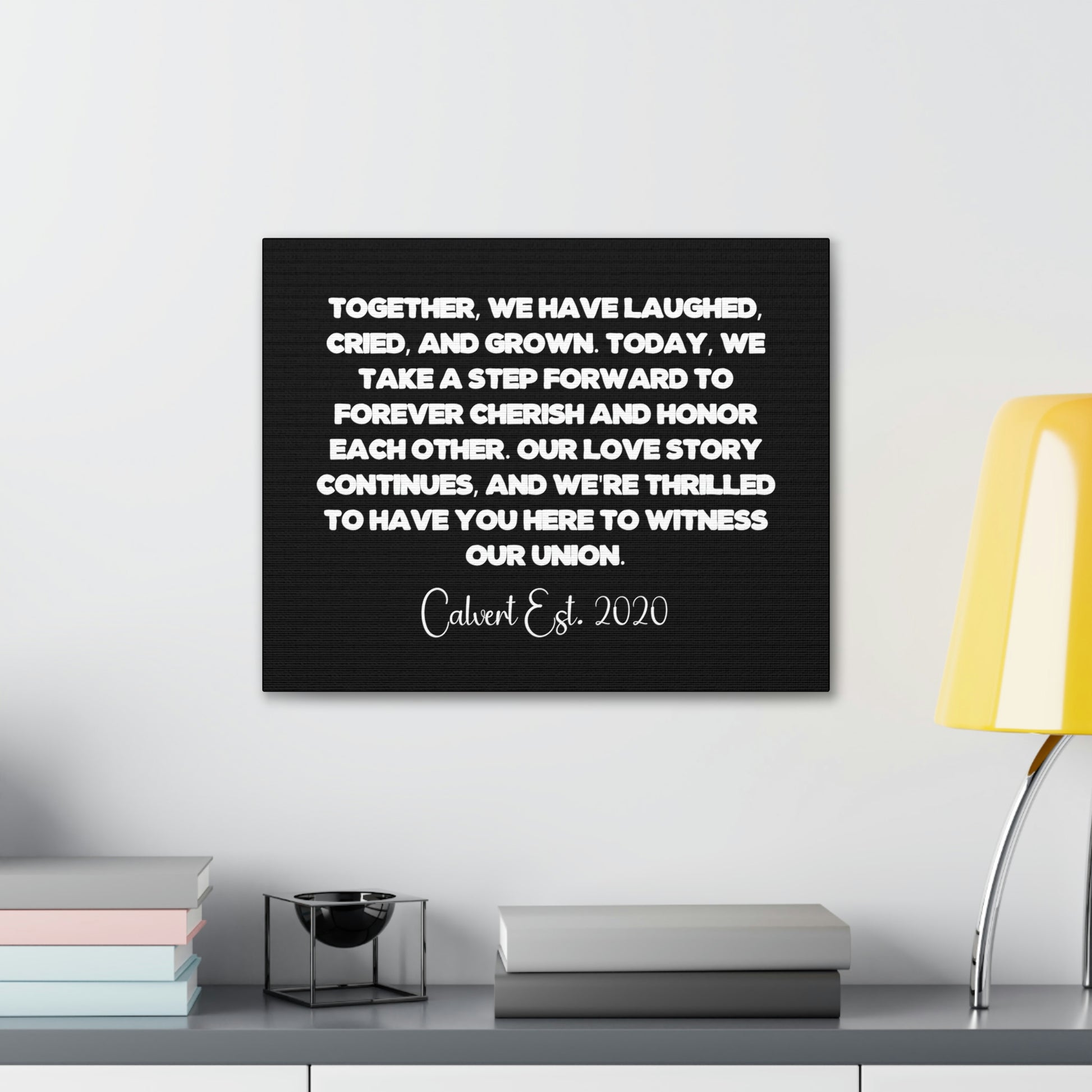 Custom couple canvas art with personalized wedding theme
