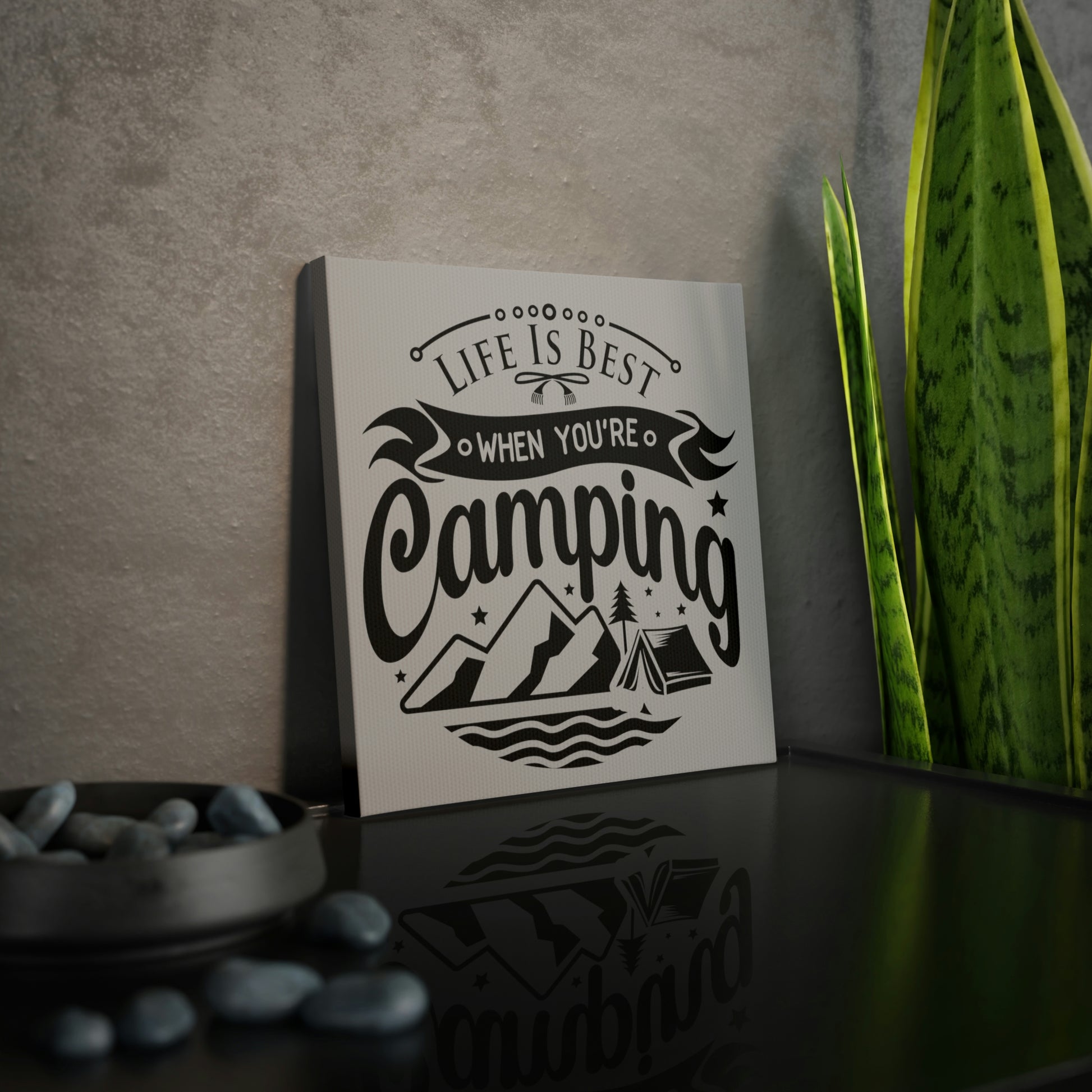 "Life Is Best When You're Camping" Canvas Photo Tile - Weave Got Gifts - Unique Gifts You Won’t Find Anywhere Else!