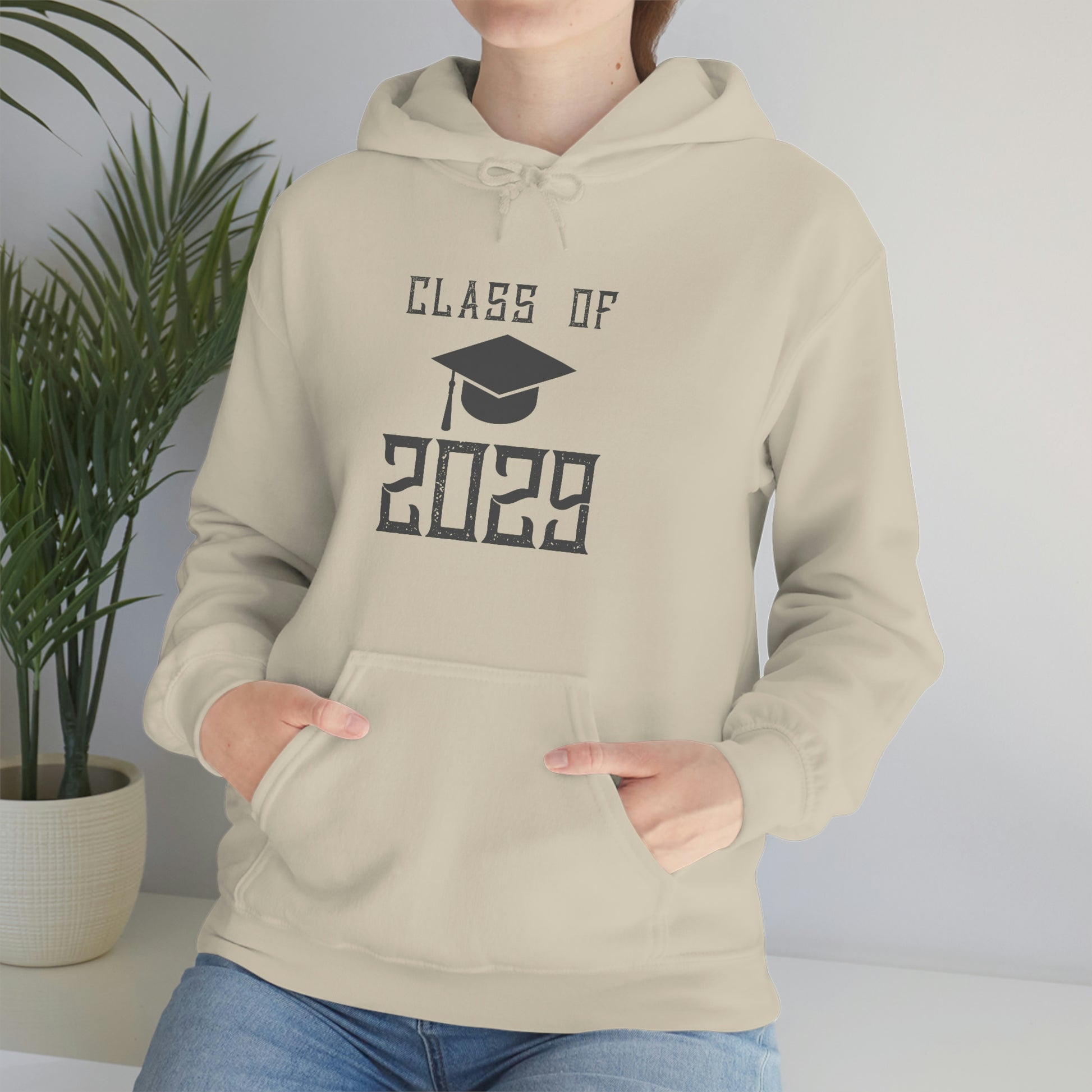 Graduation-themed hoodie with bold "2029" text
