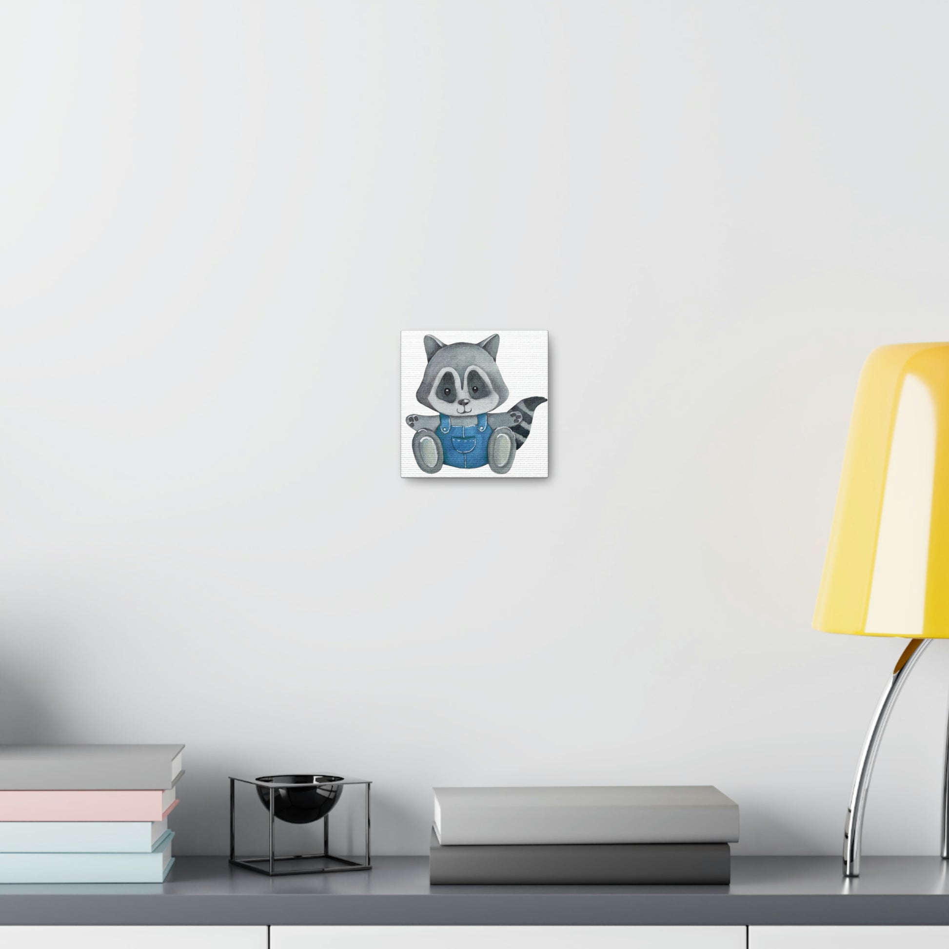 Baby boy room decor with woodland animal art
