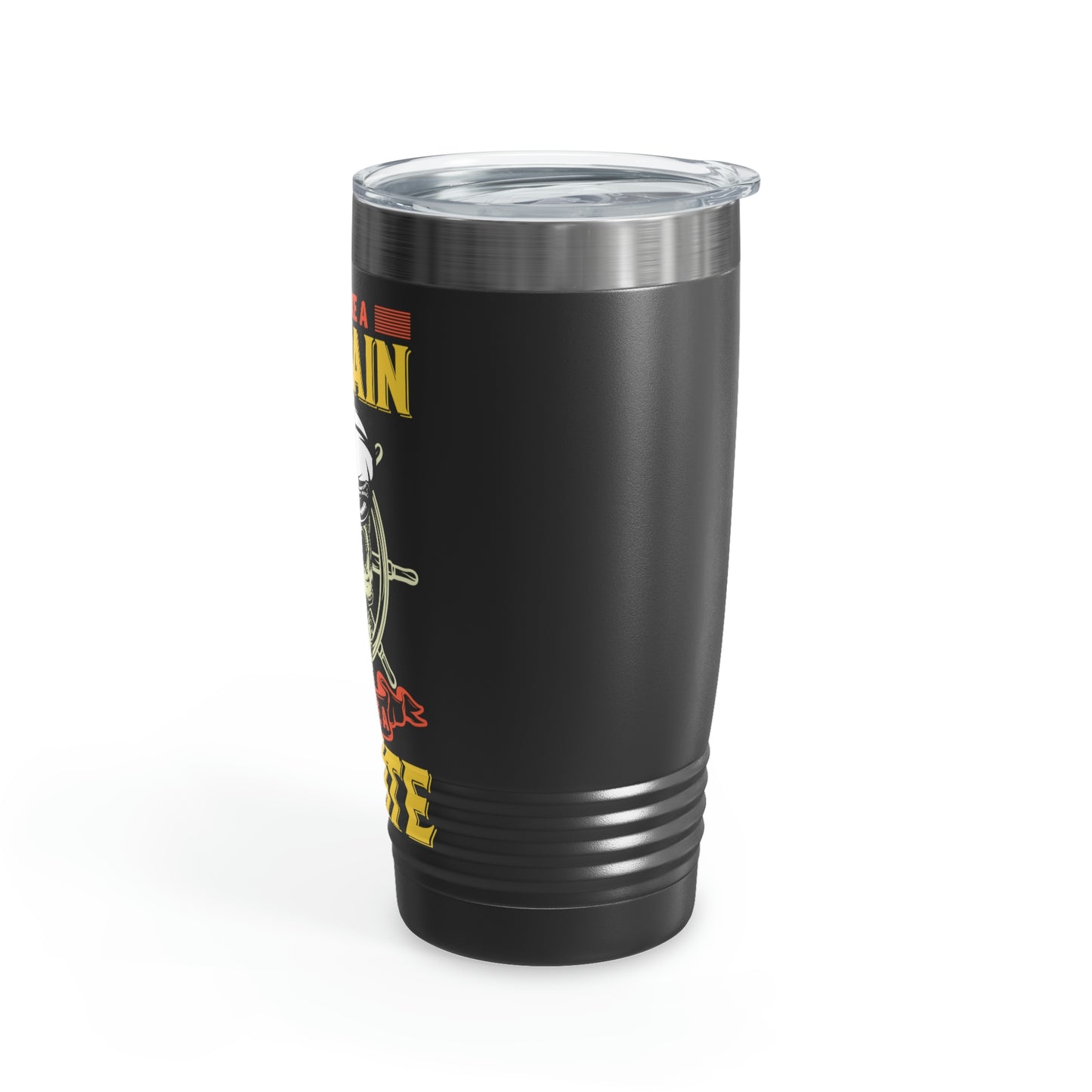 Pirate-themed insulated tumbler with skull and crossbones
