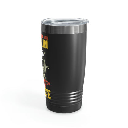 Personalized pirate tumbler with angry skull design
