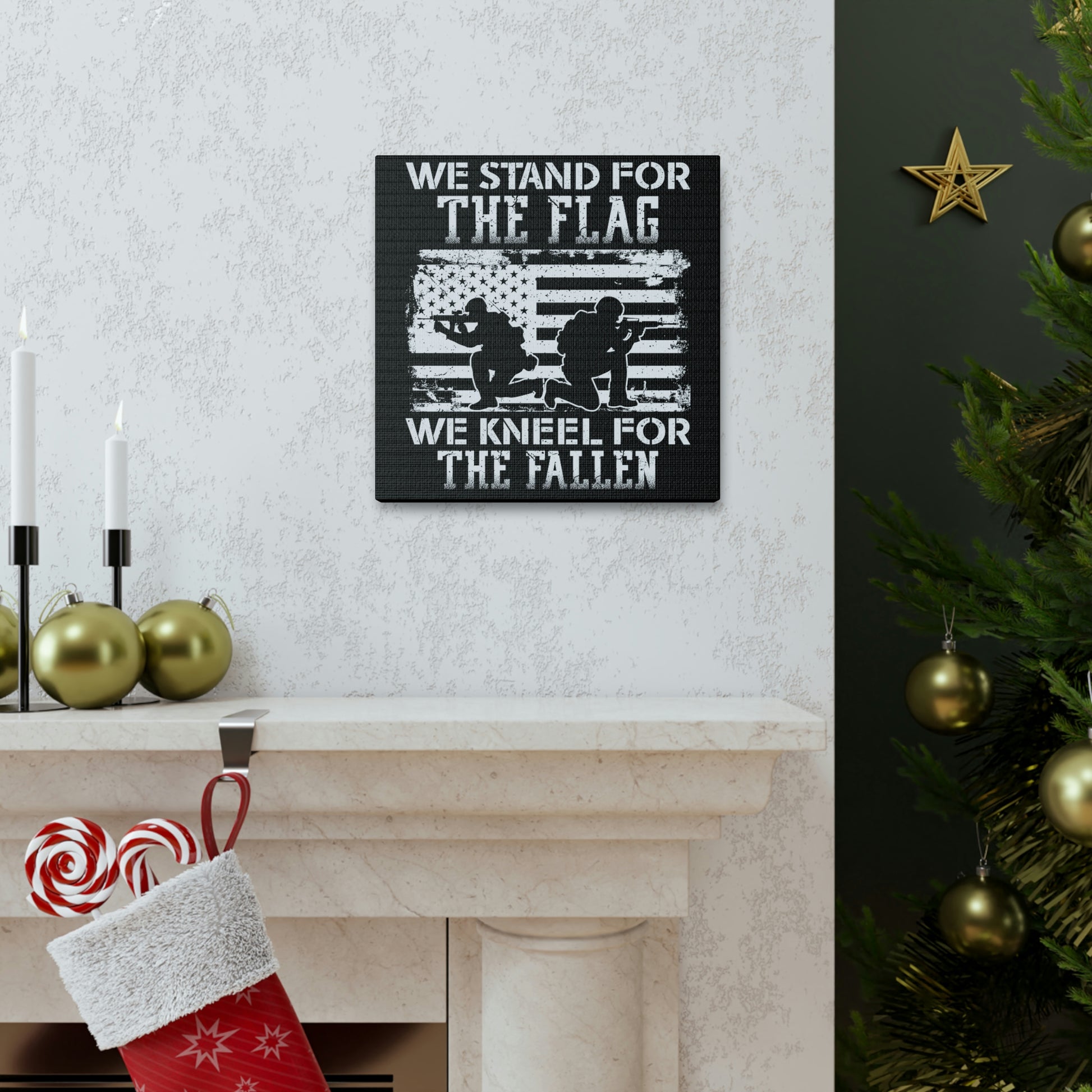 "We Stand, We Kneel" Flag Canvas Wall Art - Weave Got Gifts - Unique Gifts You Won’t Find Anywhere Else!