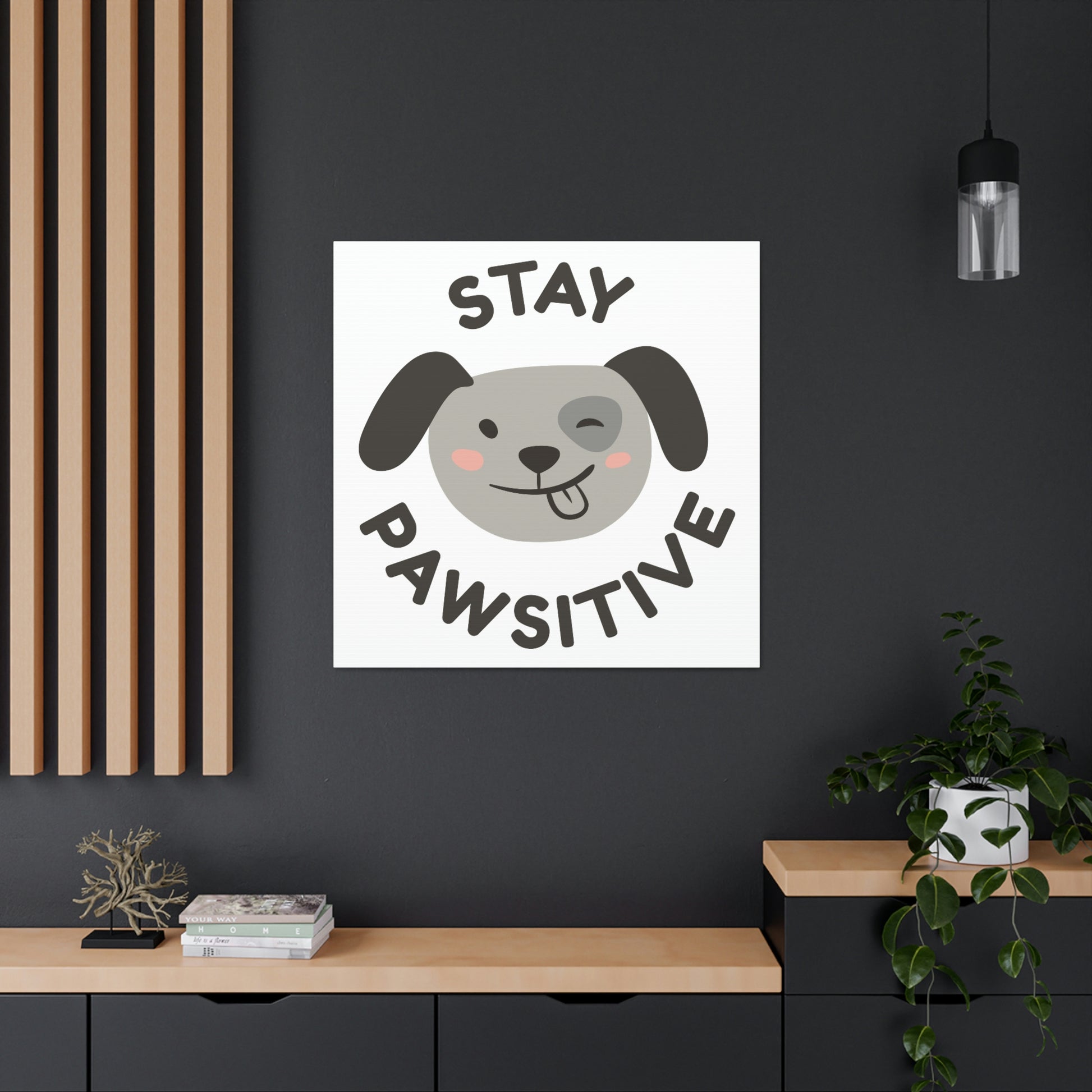 Adorable winking dog canvas art print
