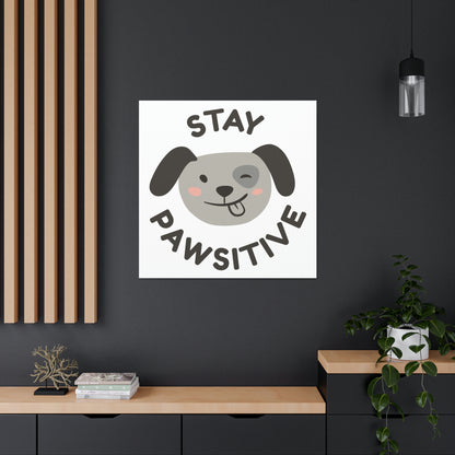 Adorable winking dog canvas art print
