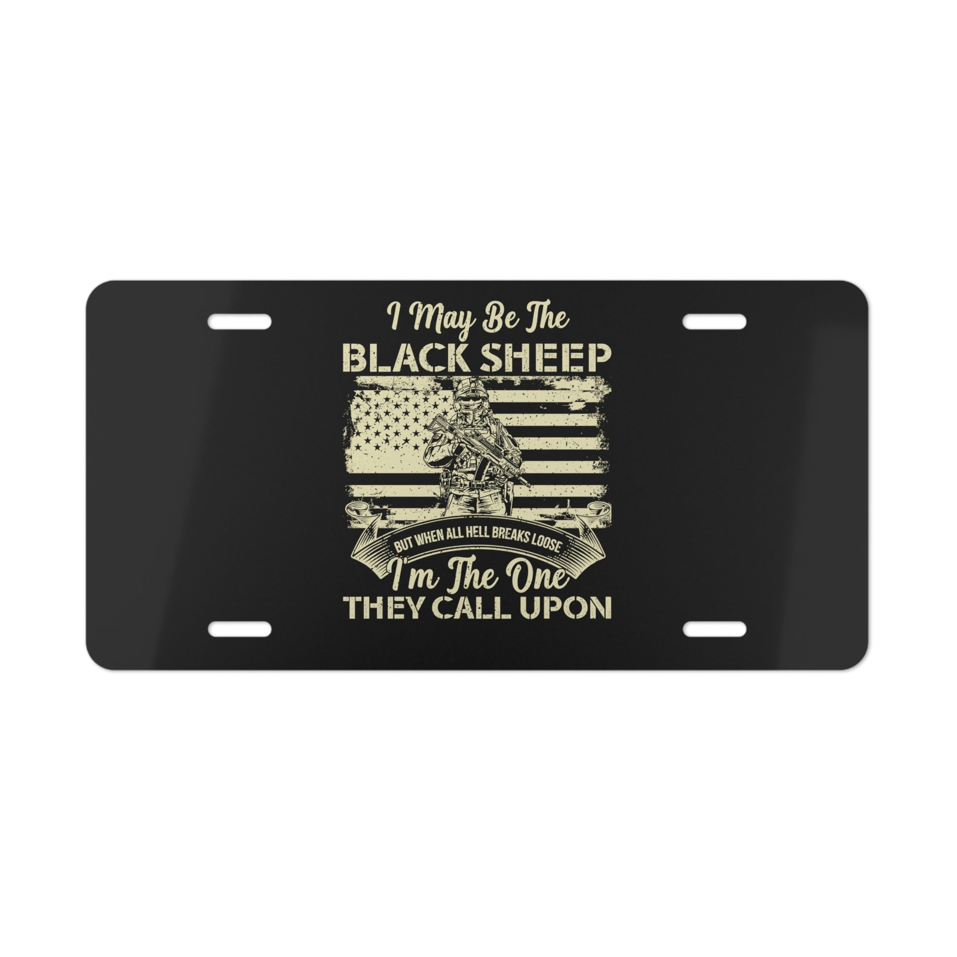 "Black Sheep Soldier" License Vanity Plate - Weave Got Gifts - Unique Gifts You Won’t Find Anywhere Else!