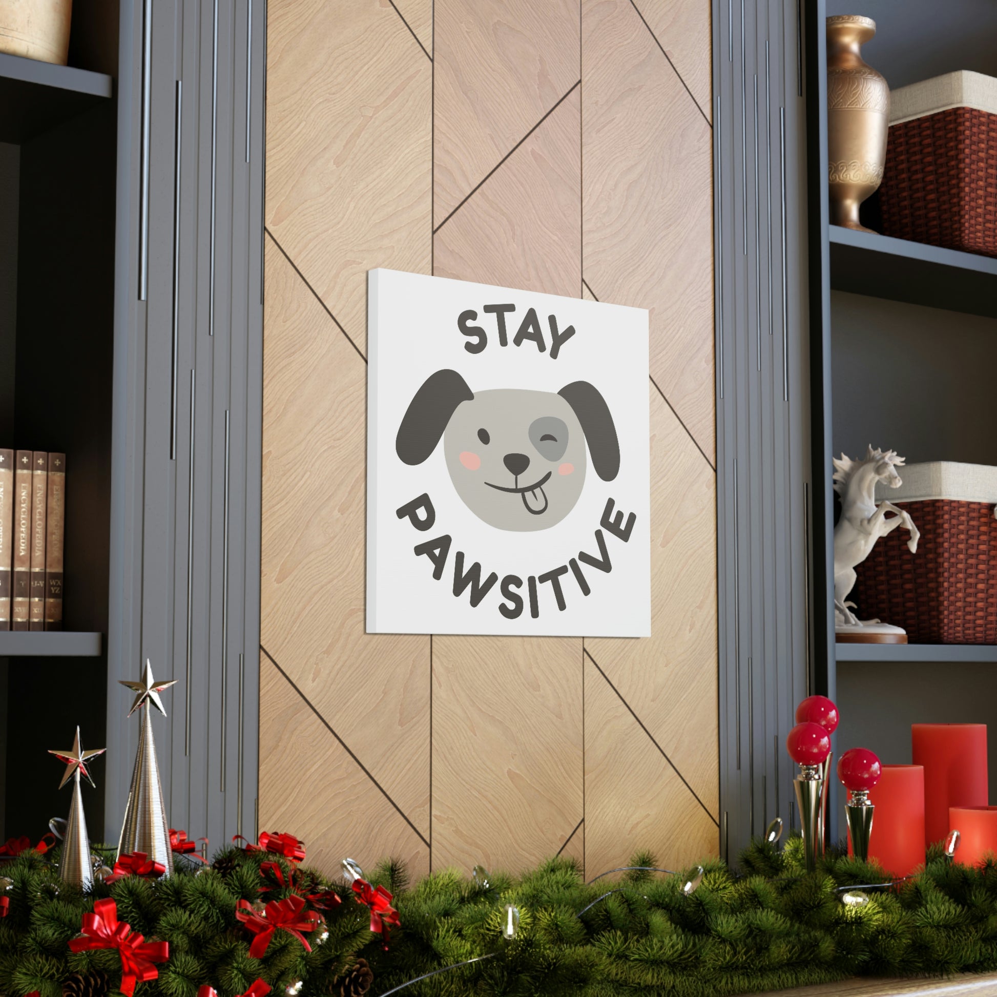 "Stay Pawsitive" Canvas Wall Art - Weave Got Gifts - Unique Gifts You Won’t Find Anywhere Else!