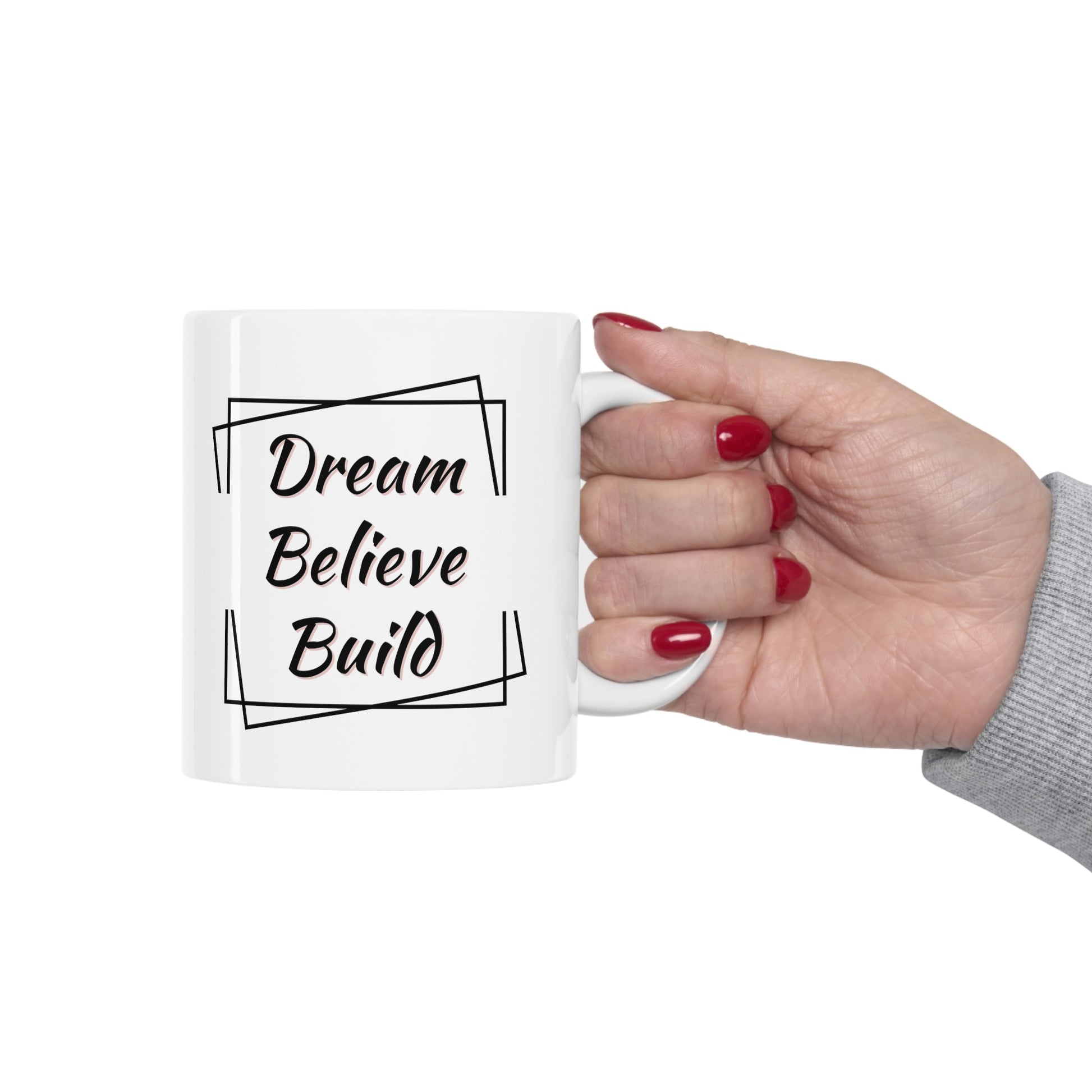 Inspirational coffee mug for entrepreneurs and goal-setters
