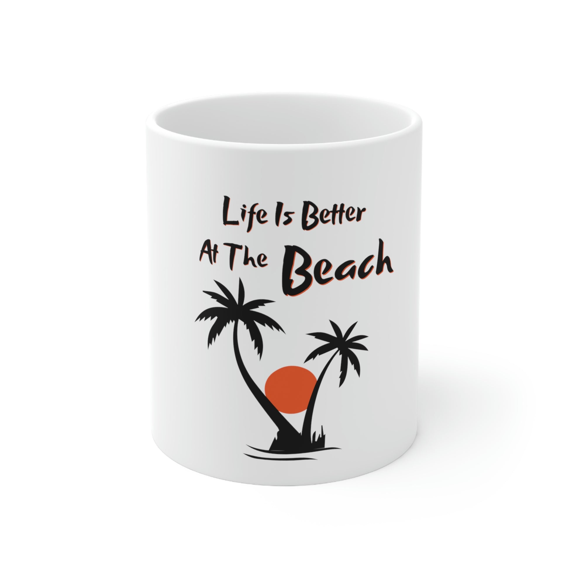 Tropical sunset beach coffee mug

