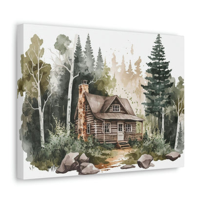 "Cabin In The Woods Watercolor" Wall Art - Weave Got Gifts - Unique Gifts You Won’t Find Anywhere Else!