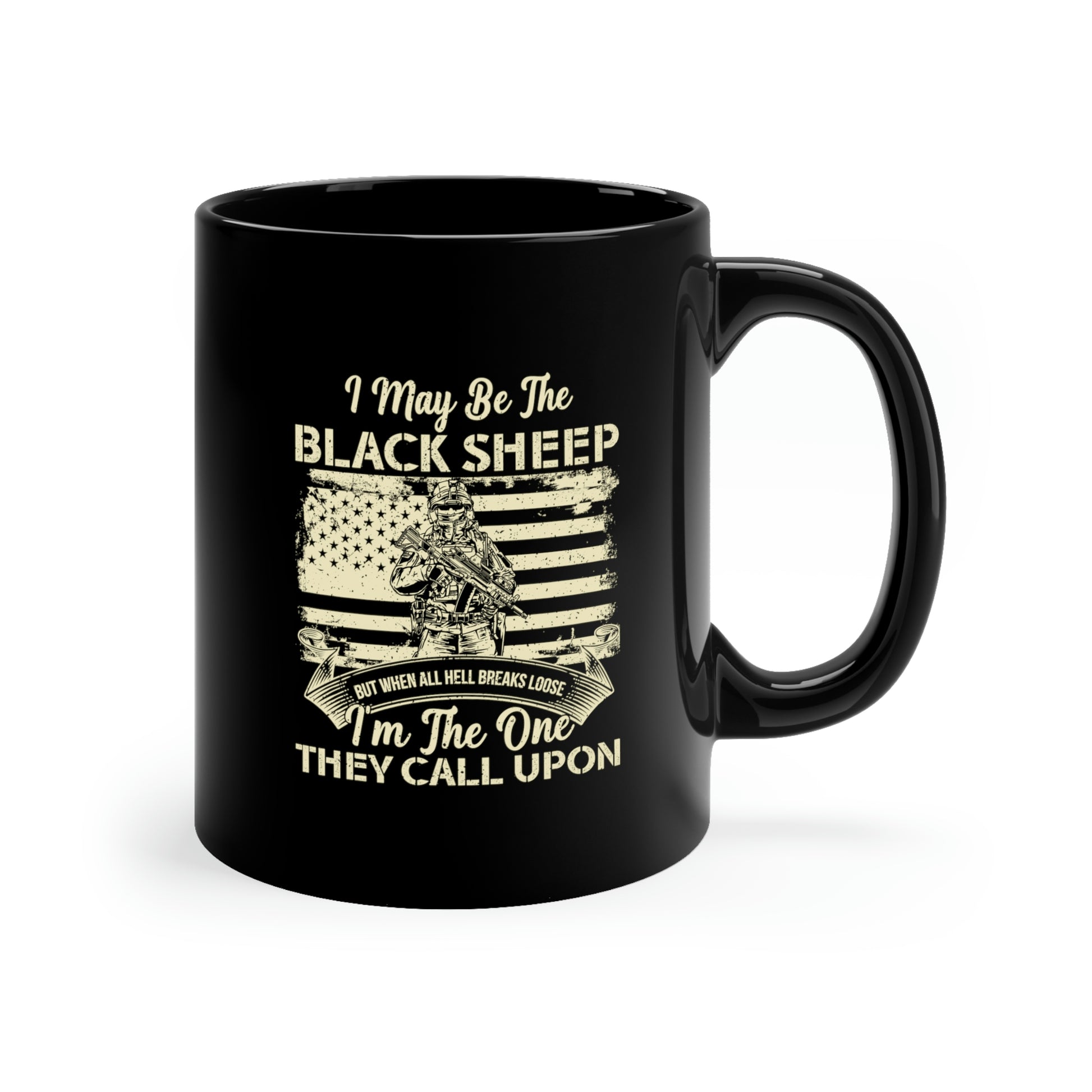 Veteran coffee mug with patriotic theme
